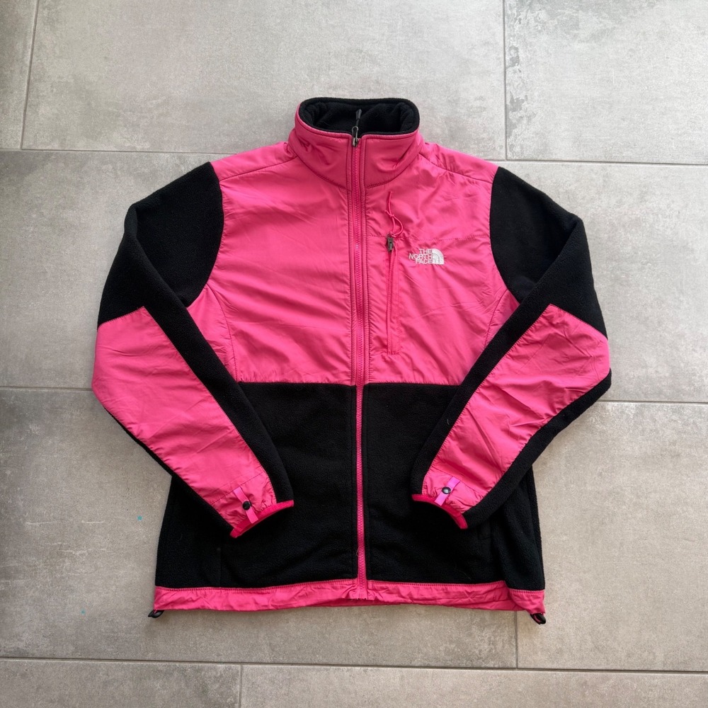 The North Face Denali Fleece Jacket Pink Black Colorblock Full Zip Womens L